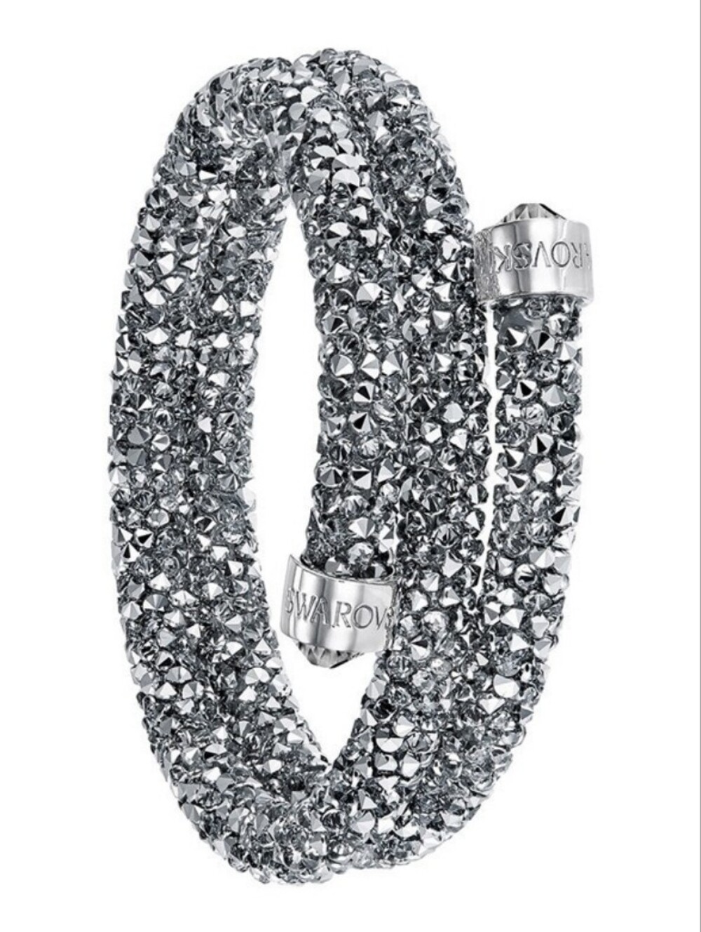 Swarovski Gunmetal Crystal Double Wrap Bracelet